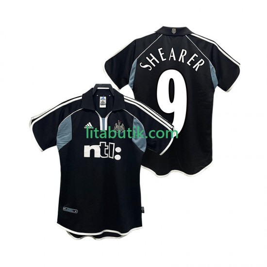 Newcastle United SHEARER 9 2000 2001 Retro Män Borta Fotbollströja Kortärmad