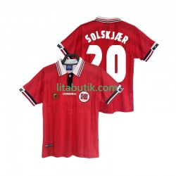 Norge SOLSKJAER 20 Retro Män Hemma Fotbollströja 1998 Kortärmad