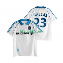 Olympique de Marseille Gallas 23 Retro Män Hemma Fotbollströja 1998 1999 Kortärmad Olympique de Marseille Gallas 23 Retro Män Hemma Fotbollströja 1998 1999 Kortärmad