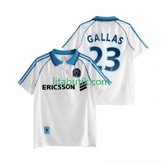 Olympique de Marseille Gallas 23 Retro Män Hemma Fotbollströja 1998 1999 Kortärmad
