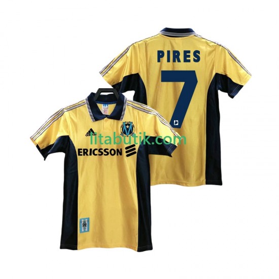 Olympique de Marseille PIRES 7 Retro Män Tredje Fotbollströja 1998 1999 Kortärmad
