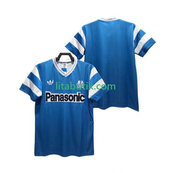 Olympique de Marseille 1990 Retro Män Borta Fotbollströja Kortärmad