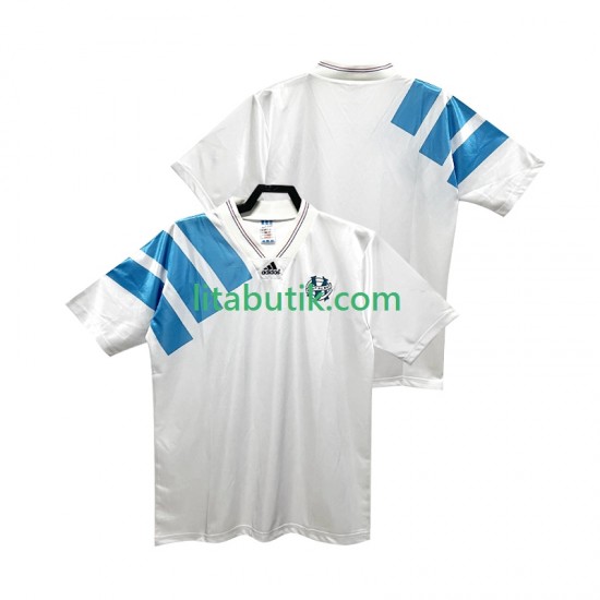 Olympique de Marseille 1992 1993 Retro Män Hemma Fotbollströja Kortärmad