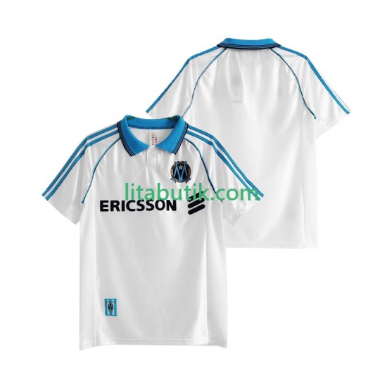 Olympique de Marseille Retro Män Hemma Fotbollströja 1998 1999 Kortärmad