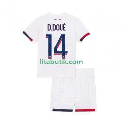 Paris Saint-Germain Desire Doue 14 Barn Borta Fotbollströja 2025-2026 Kortärmad