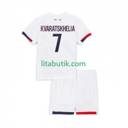 Paris Saint-Germain Khvicha Kvaratskhelia 7 Barn Borta Fotbollströja 2025-2026 Kortärmad Paris Saint-Germain Khvicha Kvaratskhelia 7 Barn Borta Fotbollströja 2025-2026 Kortärmad