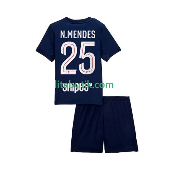 Paris Saint-Germain Nuno Mendes 25 Barn Hemma Fotbollströja 2025-2026 Kortärmad