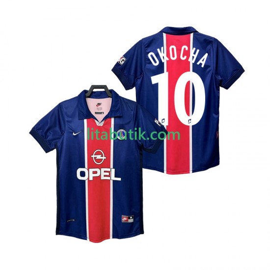 Paris Saint-Germain OKOCHA 10 Retro Män Hemma Fotbollströja 1998 1999 Kortärmad