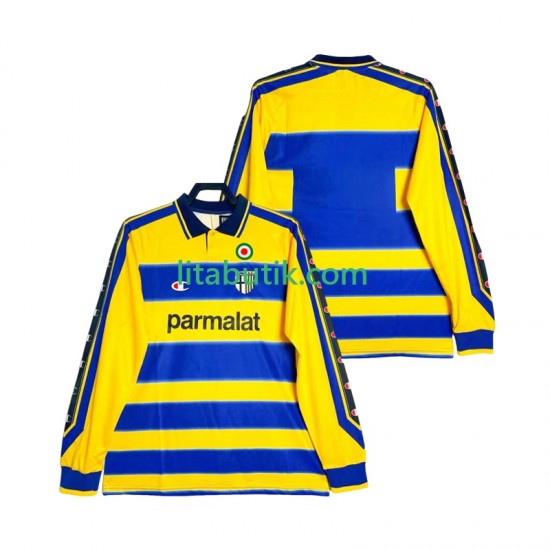 Parma 2000 Retro Män Hemma Fotbollströja 1999 Långärmad
