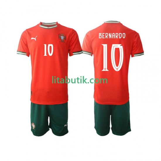 Portugal Bernardo Silva 10 Barn Hemma Fotbollströja 2025-2026 Kortärmad