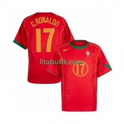 Portugal Cristiano Ronaldo 17 Retro Män Hemma Fotbollströja 2004 Kortärmad Portugal Cristiano Ronaldo 17 Retro Män Hemma Fotbollströja 2004 Kortärmad