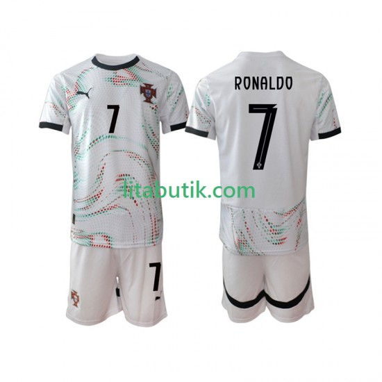 Portugal Cristiano Ronaldo 7 Barn Borta Fotbollströja 2025 Kortärmad