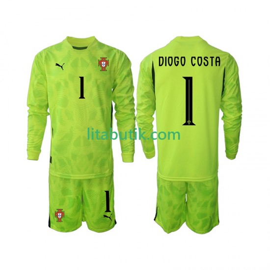 Portugal Diogo Costa 1 Målvakt Barn Hemma Fotbollströja 2025 Långärmad