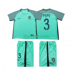 Portugal PEPE 3 2016 Retro Barn Borta Fotbollströja Kortärmad Portugal PEPE 3 2016 Retro Barn Borta Fotbollströja Kortärmad