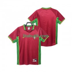 Portugal Retro Män Hemma Fotbollströja 1998 Kortärmad Portugal Retro Män Hemma Fotbollströja 1998 Kortärmad