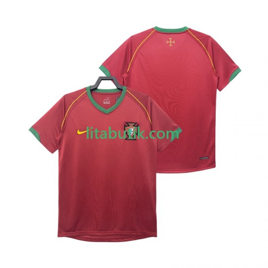 Portugal Retro Män Hemma Fotbollströja 2006 Kortärmad