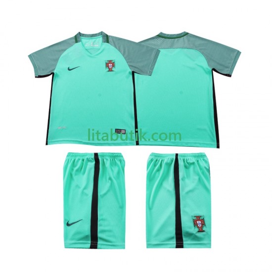 Portugal 2016 Retro Barn Borta Fotbollströja Kortärmad