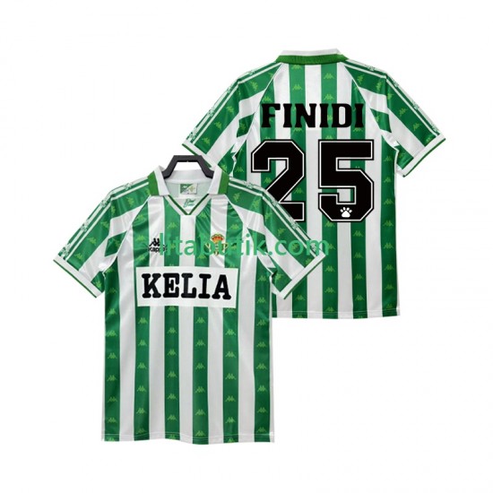 Real Betis FINIDI 25 1995 1996 Retro Män Hemma Fotbollströja Kortärmad