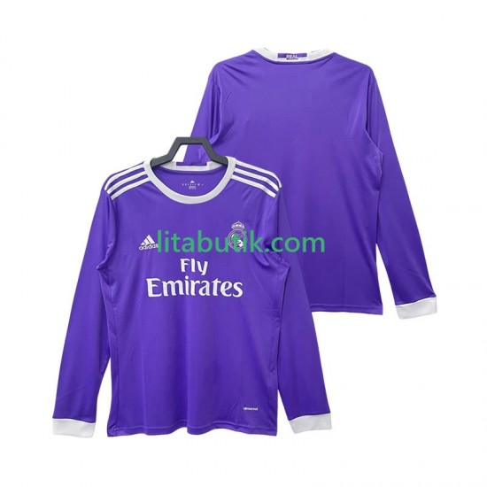 Real Madrid 2016 2017 Retro Män Borta Fotbollströja Långärmad