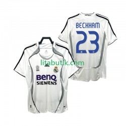 Real Madrid BECKHAM 23 2007 Retro Män Hemma Fotbollströja 2006 Kortärmad