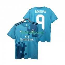 Real Madrid BENZEMA 9 2017 2018 Retro Män Tredje Fotbollströja Kortärmad