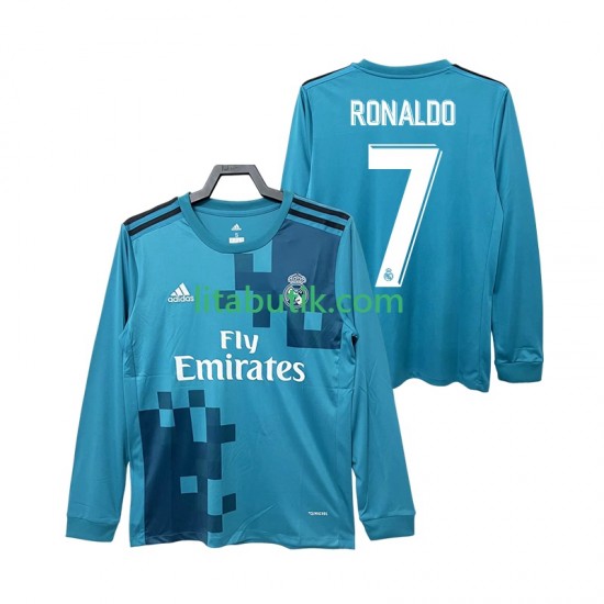Real Madrid CRISTIANO RONALDO 7 2017 2018 Retro Män Tredje Fotbollströja Långärmad