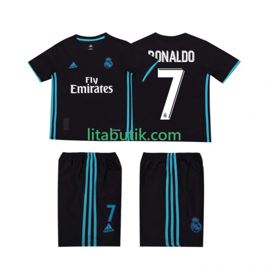 Real Madrid Cristiano Ronaldo 7 2017 2018 Retro Barn Borta Fotbollströja Kortärmad