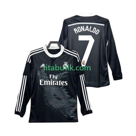 Real Madrid Cristiano Ronaldo 7 2014 2015 Retro Män Tredje Fotbollströja Långärmad