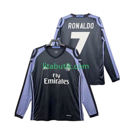 Real Madrid Cristiano Ronaldo 7 2016 2017 Retro Män Tredje Fotbollströja Långärmad