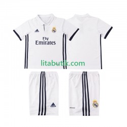 Real Madrid 2016 2017 Retro Barn Hemma Fotbollströja Kortärmad Real Madrid 2016 2017 Retro Barn Hemma Fotbollströja Kortärmad