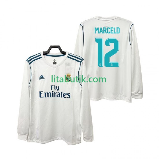 Real Madrid MARCELD 12 2017 2018 Retro Män Hemma Fotbollströja Långärmad