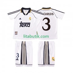 Real Madrid R CARLOS 3 2000 Retro Barn Hemma Fotbollströja 1998 Kortärmad