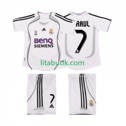 Real Madrid RAUL 7 2007 Retro Barn Hemma Fotbollströja 2006 Kortärmad