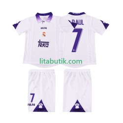 Real Madrid RAUL 7 1997 Retro Barn Hemma Fotbollströja 1998 Kortärmad
