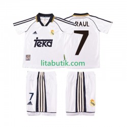Real Madrid RAUL 7 2000 Retro Barn Hemma Fotbollströja 1998 Kortärmad