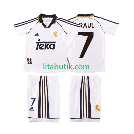 Real Madrid RAUL 7 2000 Retro Barn Hemma Fotbollströja 1998 Kortärmad