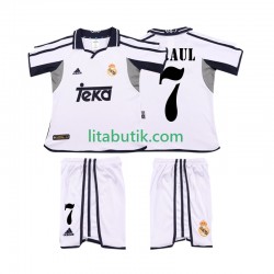 Real Madrid RAUL 7 2001 Retro Barn Hemma Fotbollströja 2002 Kortärmad