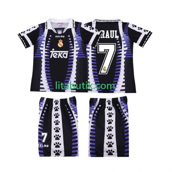 Real Madrid RAUL 7 1997 Retro Barn Tredje Fotbollströja 1998 Kortärmad