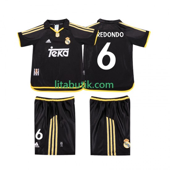 Real Madrid REDONDO 6 2001 Retro Barn Borta Fotbollströja 1999 Kortärmad
