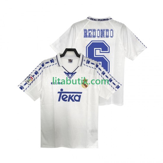 Real Madrid REDONDO 6 1996 1997 Retro Män Hemma Fotbollströja Kortärmad