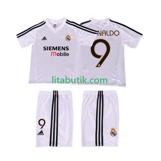 Real Madrid RONALDO 9 5 Retro Barn Hemma Fotbollströja 2002 2004 Kortärmad