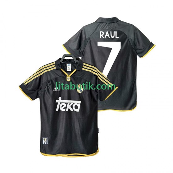 Real Madrid Raul 7 2001 Retro Män Borta Fotbollströja 1999 Kortärmad