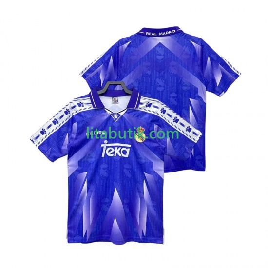 Real Madrid 1996 1997 Retro Män Borta Fotbollströja Kortärmad