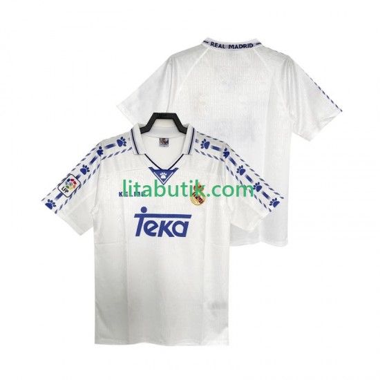 Real Madrid 1996 1997 Retro Män Hemma Fotbollströja Kortärmad
