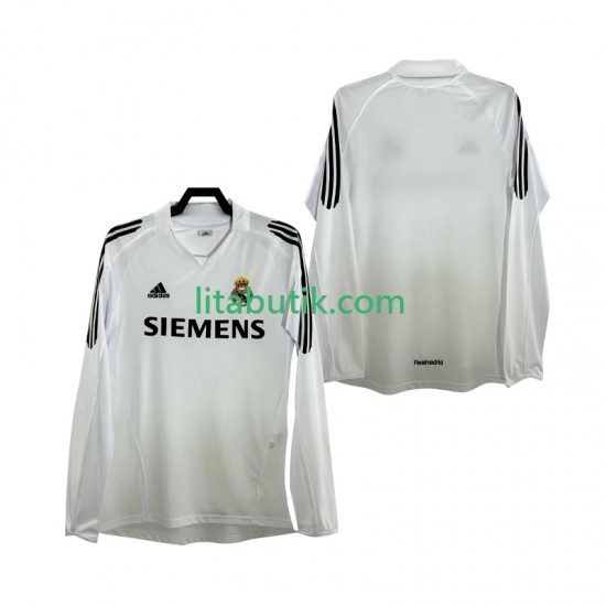 Real Madrid 2005 Retro Män Hemma Fotbollströja 2006 Långärmad
