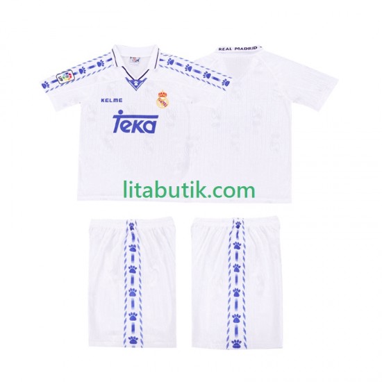 Real Madrid 1996-1997 Retro Barn Hemma Fotbollströja Kortärmad