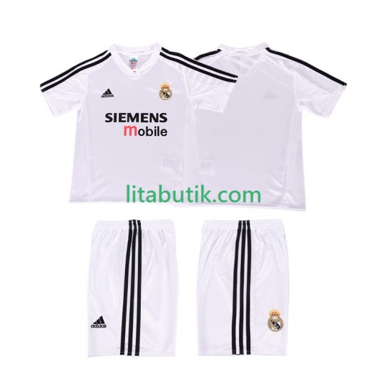 Real Madrid 5 Retro Barn Hemma Fotbollströja 2002 2004 Kortärmad