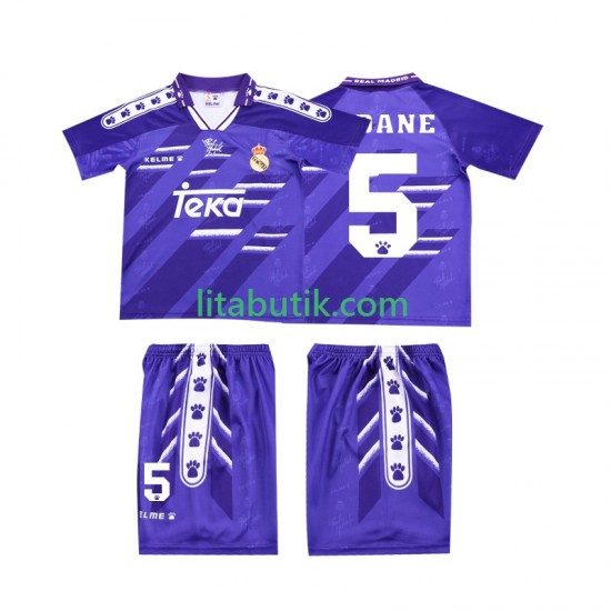 Real Madrid ZIDANE 5 1994 1996 Retro Barn Borta Fotbollströja Kortärmad
