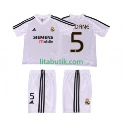 Real Madrid ZIDANE 5 5 Retro Barn Hemma Fotbollströja 2002 2004 Kortärmad