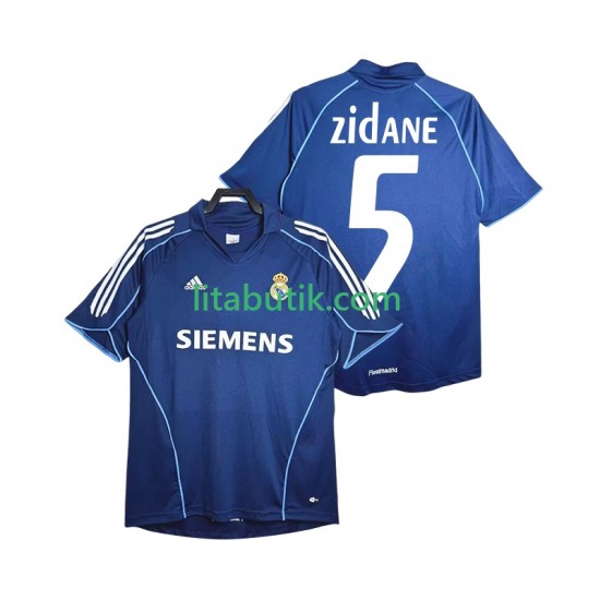 Real Madrid Zidane 5 2005 Retro Män Borta Fotbollströja 2006 Kortärmad